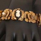 Vintage Victorian Cameo Black Jet Link Bracelet