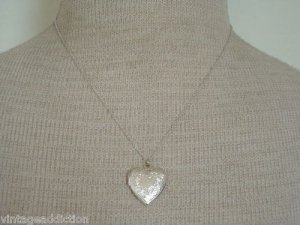 Cute Vintage Silver Tone Tiny Heart Locket