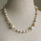 Vintage Art Deco White Baroque Faux Pearl Necklace