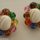 Vintage West Germany Colorful Clip On Earrings