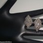 Vintage Sterling Silver Marcasite Leaf Pierced Earrings