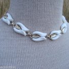 Vintage White Celluloid  Flower Choker Necklace