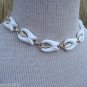 Vintage White Celluloid  Flower Choker Necklace