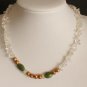 Authentic Brown Pearl  Clear Glass Jade Necklace