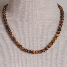 Vintage Tiger's Eye Brown Gemstone Necklace