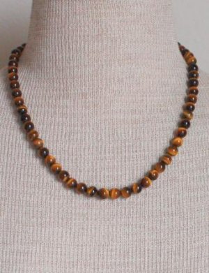 Vintage Tiger's Eye Brown Gemstone Necklace