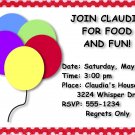 Digital Balloon Personalized Birthday Invitation