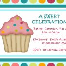 Digital Cupcake Personalized Birthday Invitation