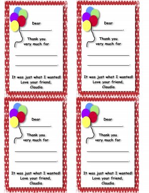 Balloon Personalized Thank You Notes