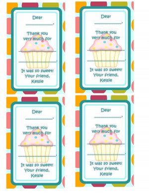 Digital Cupcake Personalized Thank You Notes