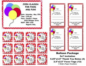 Digital Balloon Personalized Birthday Package