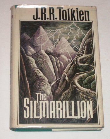 The Silmarillion~JRR Tolkien~1977~Hardcover DJ~1st American Ed 1st Printing~Map