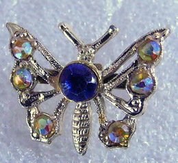 Sweet vintage rhinestone small Butterfly pin