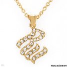 $75 GORGEOUS GOLD PLATED NECKLACE SWAROVSKI WHITE NEW