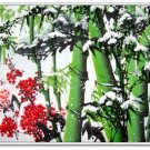 Feng Shui Painting Lucky Bamboo Red Plum and snow New