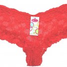 Boxer Short Lace Panties red Ladies One Size New with Tags