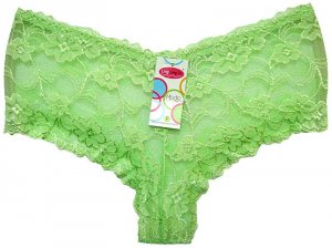 Boxer Short Lace Panties Green Ladies One Size New with Tags