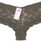 Boxer Short Lace Panties Brown Ladies One Size New with Tags