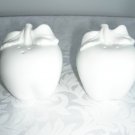 SALT AND PEPPER WHITE SET OF 2 DURABLE PORCELAIN NEW BOX