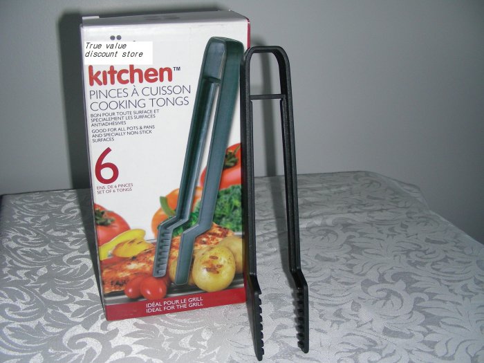 NEW COLLECTION KITCHEN COOKING TONGS NON-STICK HIGH QUALITY DURABLE SET OF 6 IN BOX!!WOW
