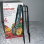 NEW COLLECTION KITCHEN COOKING TONGS NON-STICK HIGH QUALITY DURABLE SET OF 6 IN BOX!!WOW