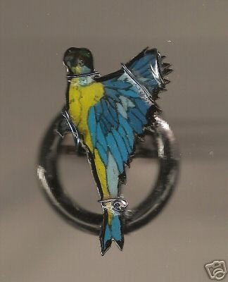 MACAW BIRD RING HANDPAINTED FUN JEWELRY ADORABLE