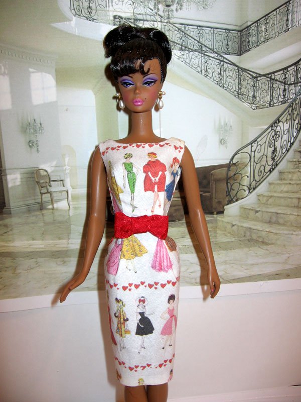 vintage barbie red sheath dress