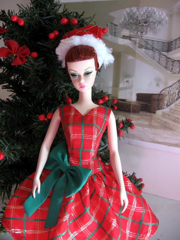 holiday barbie red velvet dress