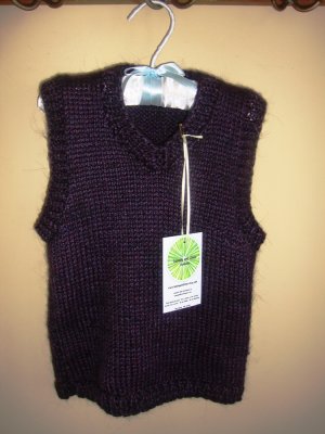 Boy's Alpaca Vest in Plum