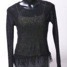 Black Fringed Sweater