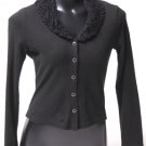 Black Fuzzy Collared Sweater