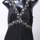Black Fitted Tank with Cream Trim