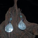 Mother of Pearl Earrings with Amazonite & Fresh water Pearls