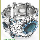 CIELO COUTURE  blue stones & ice rhinestones fashion bracelet on sale.