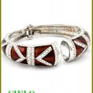 CIELO COUTURE ice rhinestones and chocolate brown epoxy fashion bracelet on sale.