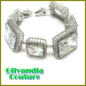 BonaFide!&Acirc;&reg; Big bold blizzard ice CZ diamonds fashion bracelet by GILVANDIA COUTURE.