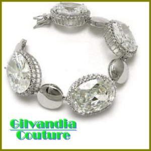 BonaFide!&Acirc;&reg; Big bold blizzard ice CZ diamonds fashion bracelet by GILVANDIA COUTURE.