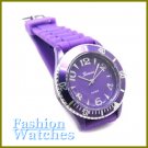Bold Unisex Styling! Purple rubber strap fashion watch and bonus gifts. Limited Time.
