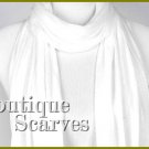 GILVANDIA COUTURE pure white exceptional solid knit design boutique scarf.