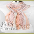 GILVANDIA COUTURE black with silver accordion pleated woven design Boutique Scarf.