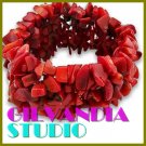 GILVANDIA STUDIO handcrafted red gemstones fashion bracelet on sale.