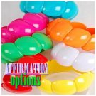 Stack-up a set of 6 extra large candy colored fashion bracelets for a vogue look.