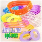 A set of 6 fashion bracelets for stacking featuring large wave design in bright colors