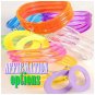 A set of 6 fashion bracelets for stacking featuring large wave design in bright colors