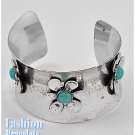 Turquoise gemstones cuff fashion bracelet and free fashion gifts by AFFIRMATION COUTURE.