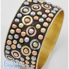 Tri-tone bangle fashion bracelet and free fashion gifts by AFFIRMATION COUTURE.