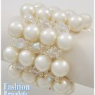 Soft Cream acrylic pearls fashion bracelet and free fashion gifts by AFFIRMATION COUTURE.