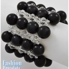 Jet black acrylic pearls fashion bracelet and free fashion gifts by AFFIRMATION COUTURE.