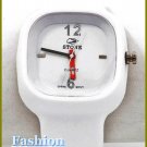 Women's celebrity runway, blizzard white rubber band fashion watch on sale.