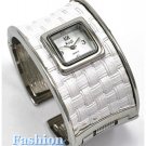This white leatherette cuff, fashion watch will be the finishing touch for your outfit.